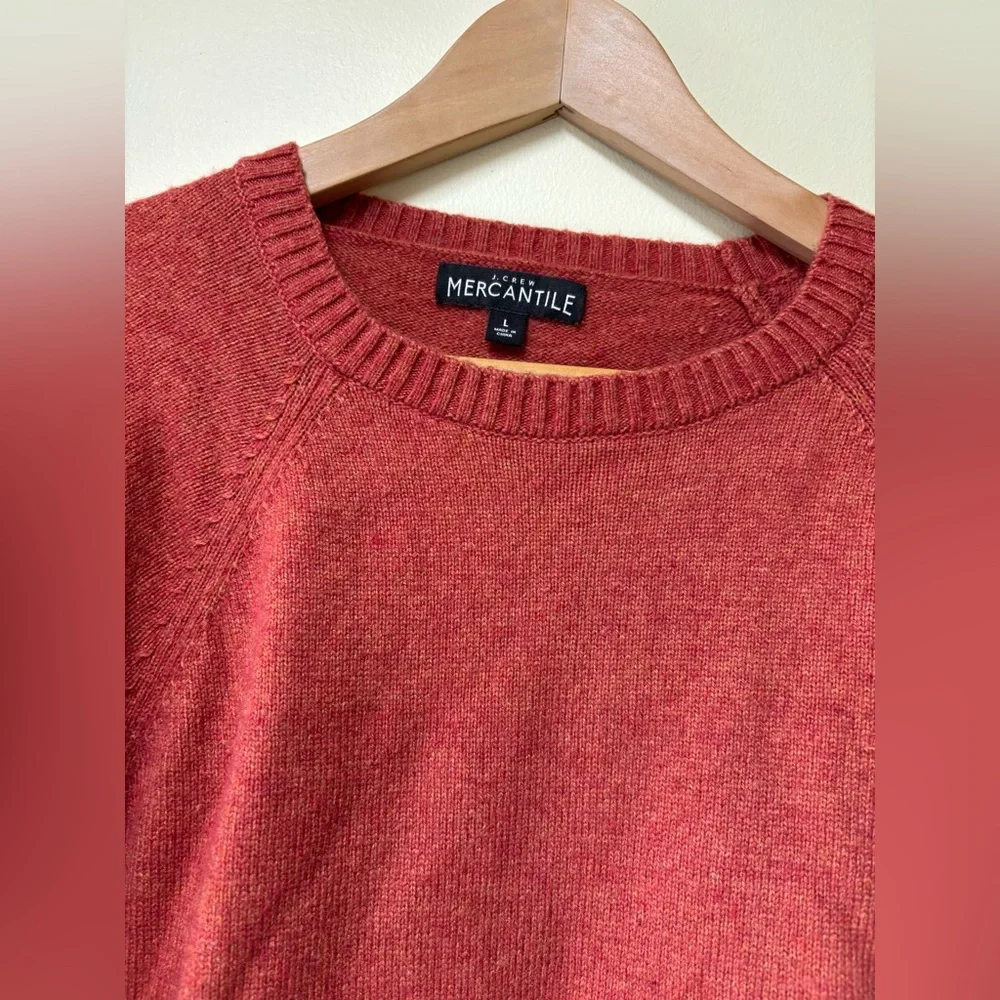 J Crew Mercantile Burnt Orange Wool Blend Sweater Size Large